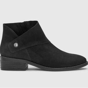 Eileen Fisher - Billie Tumbled Nubuck Black Leather Bootie